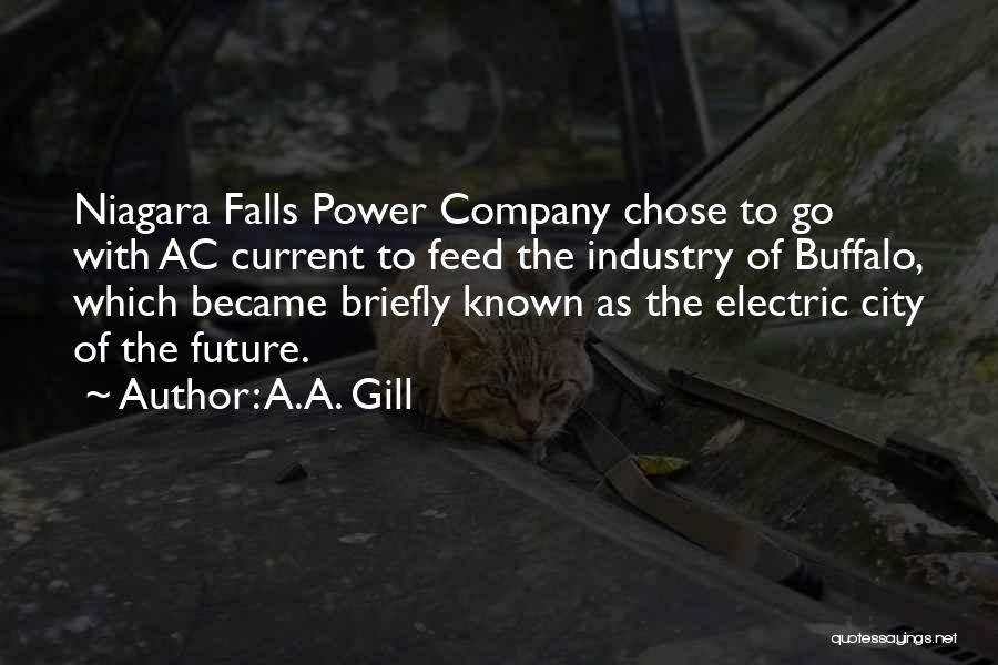 A.A. Gill Quotes: Niagara Falls Power Company Chose To Go With Ac Current To Feed The Industry Of Buffalo, Which Became Briefly Known