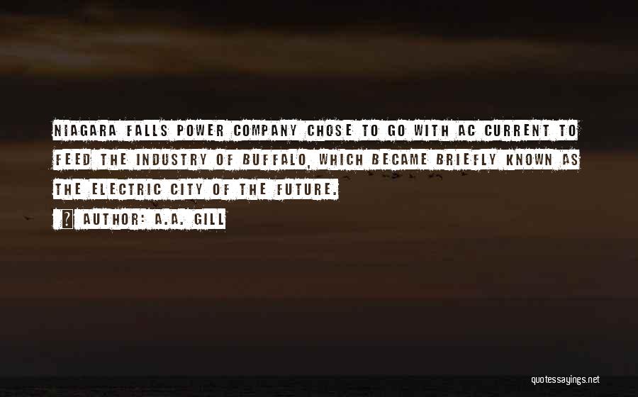 A.A. Gill Quotes: Niagara Falls Power Company Chose To Go With Ac Current To Feed The Industry Of Buffalo, Which Became Briefly Known