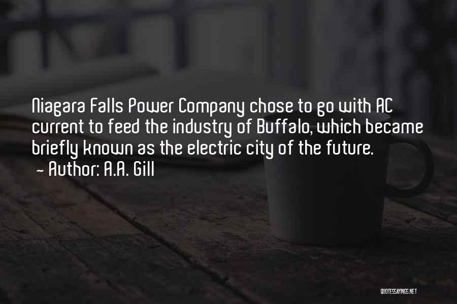 A.A. Gill Quotes: Niagara Falls Power Company Chose To Go With Ac Current To Feed The Industry Of Buffalo, Which Became Briefly Known
