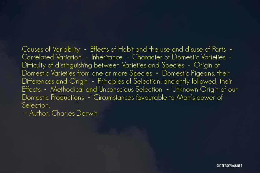 Charles Darwin Quotes: Causes Of Variability - Effects Of Habit And The Use And Disuse Of Parts - Correlated Variation - Inheritance -