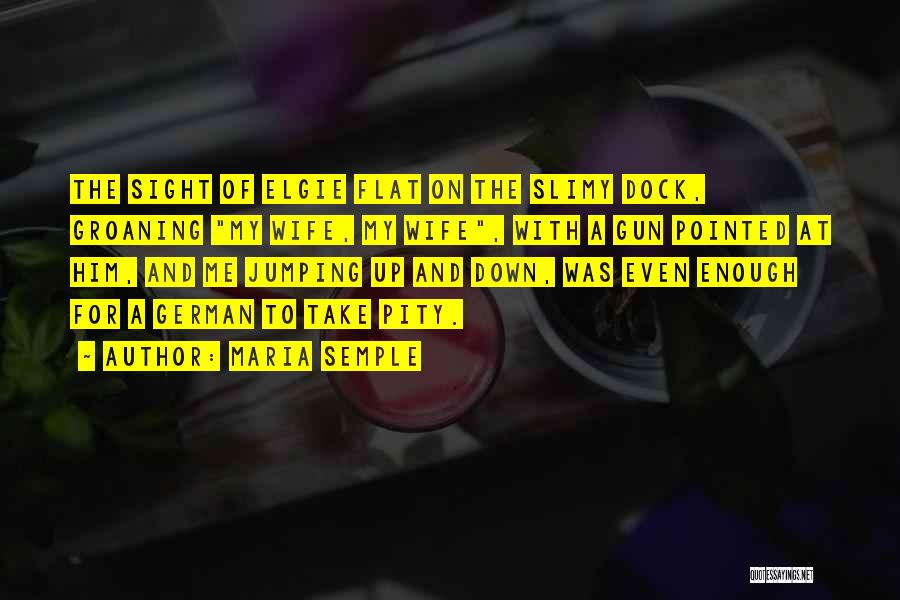 Maria Semple Quotes: The Sight Of Elgie Flat On The Slimy Dock, Groaning My Wife, My Wife, With A Gun Pointed At Him,