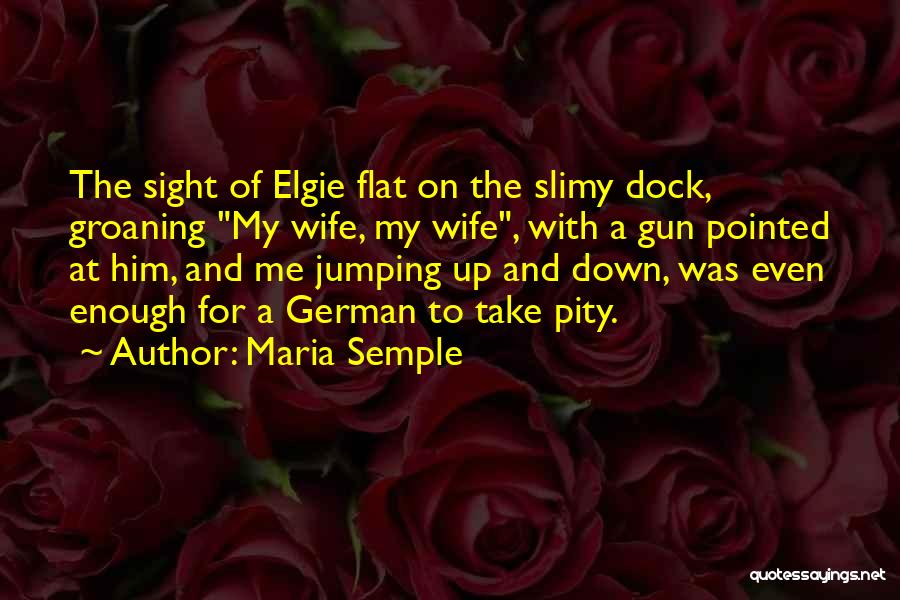 Maria Semple Quotes: The Sight Of Elgie Flat On The Slimy Dock, Groaning My Wife, My Wife, With A Gun Pointed At Him,