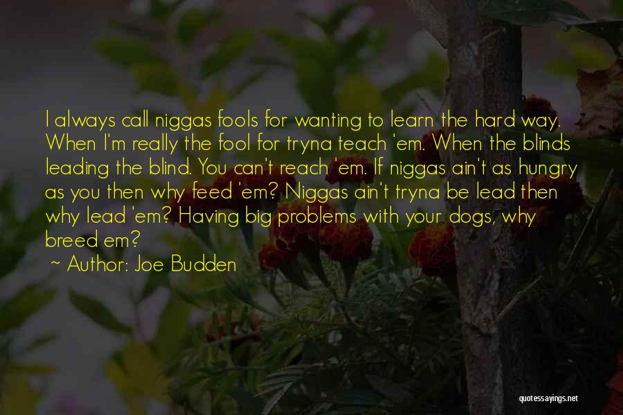 Joe Budden Quotes: I Always Call Niggas Fools For Wanting To Learn The Hard Way. When I'm Really The Fool For Tryna Teach