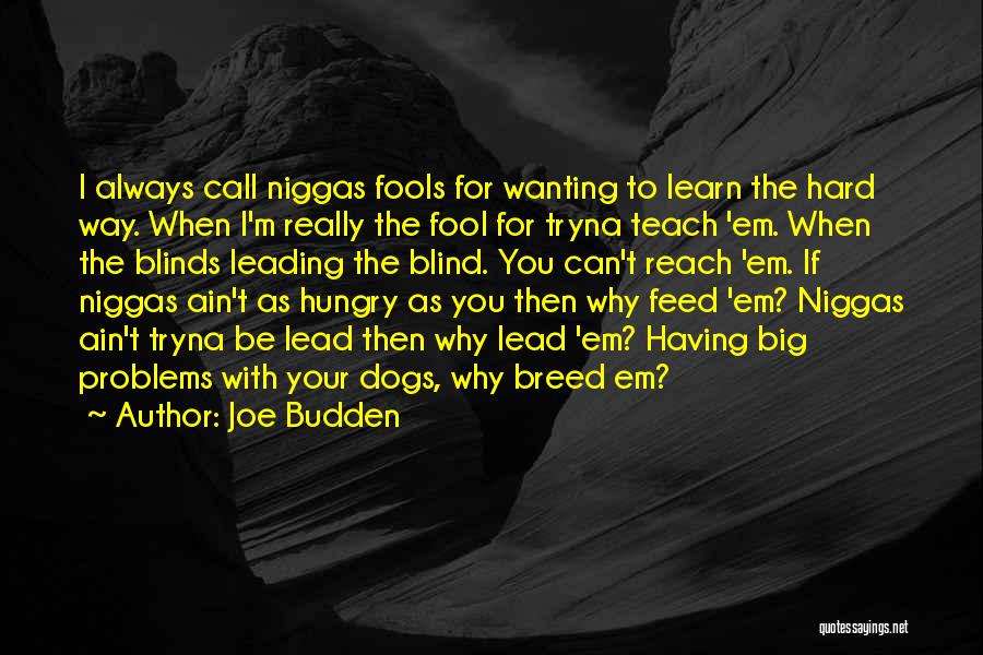 Joe Budden Quotes: I Always Call Niggas Fools For Wanting To Learn The Hard Way. When I'm Really The Fool For Tryna Teach