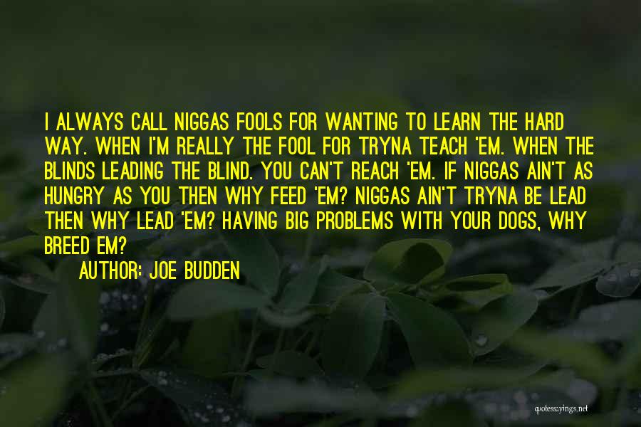 Joe Budden Quotes: I Always Call Niggas Fools For Wanting To Learn The Hard Way. When I'm Really The Fool For Tryna Teach