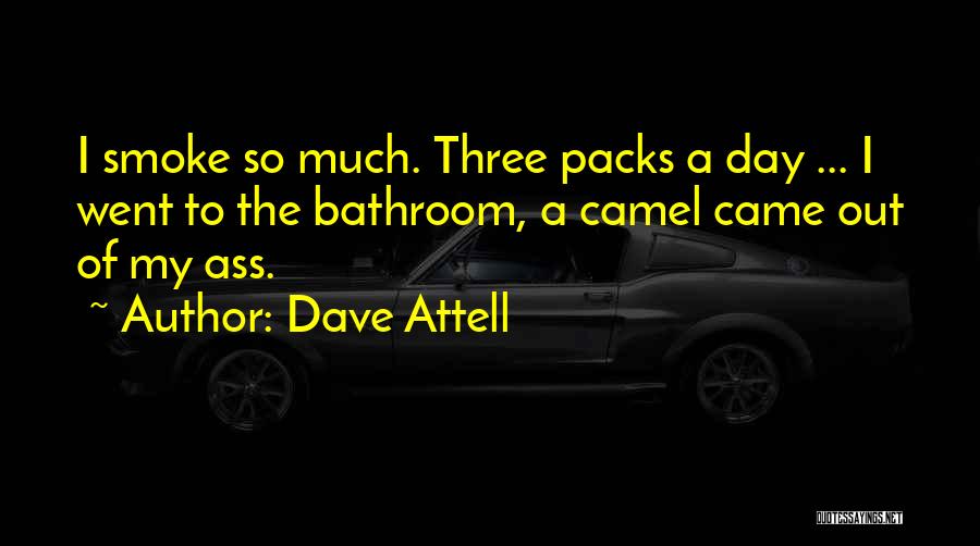 Dave Attell Quotes: I Smoke So Much. Three Packs A Day ... I Went To The Bathroom, A Camel Came Out Of My