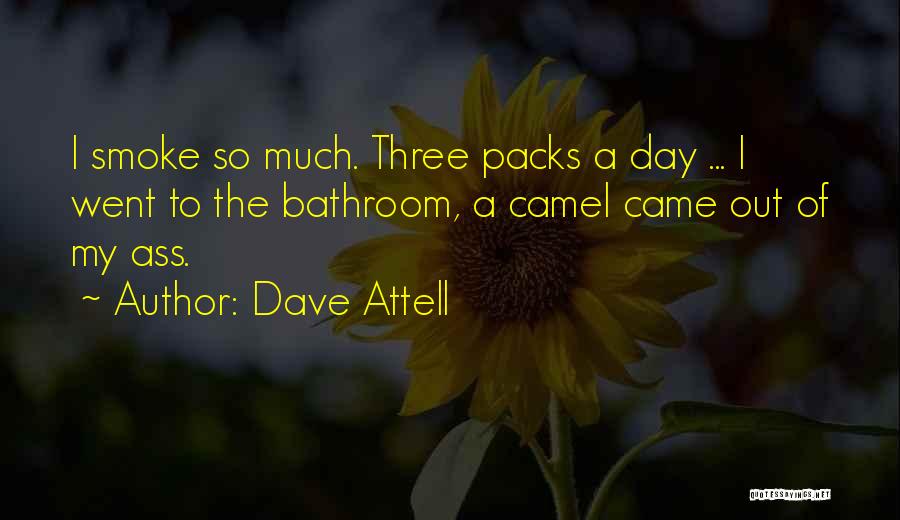 Dave Attell Quotes: I Smoke So Much. Three Packs A Day ... I Went To The Bathroom, A Camel Came Out Of My