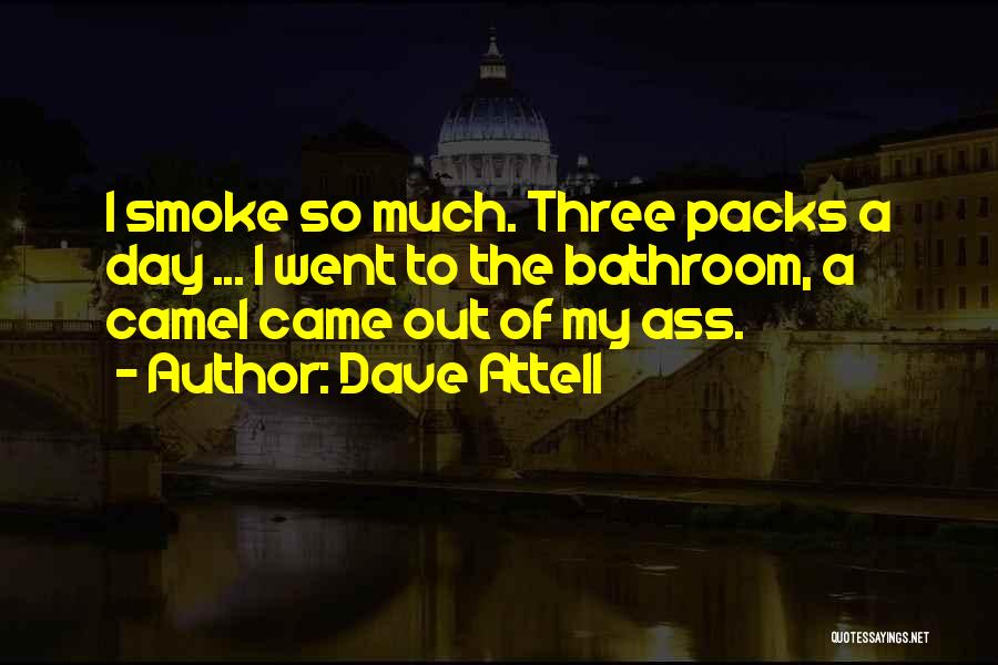 Dave Attell Quotes: I Smoke So Much. Three Packs A Day ... I Went To The Bathroom, A Camel Came Out Of My