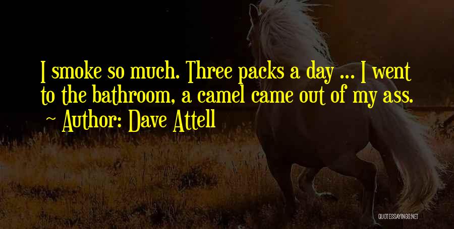Dave Attell Quotes: I Smoke So Much. Three Packs A Day ... I Went To The Bathroom, A Camel Came Out Of My