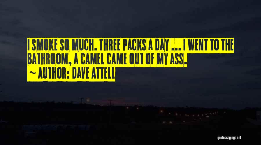 Dave Attell Quotes: I Smoke So Much. Three Packs A Day ... I Went To The Bathroom, A Camel Came Out Of My