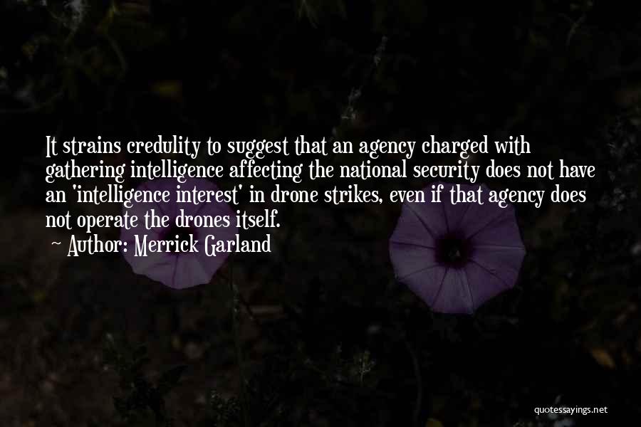 Merrick Garland Quotes: It Strains Credulity To Suggest That An Agency Charged With Gathering Intelligence Affecting The National Security Does Not Have An