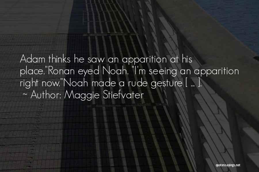 Maggie Stiefvater Quotes: Adam Thinks He Saw An Apparition At His Place.ronan Eyed Noah. I'm Seeing An Apparition Right Now.noah Made A Rude