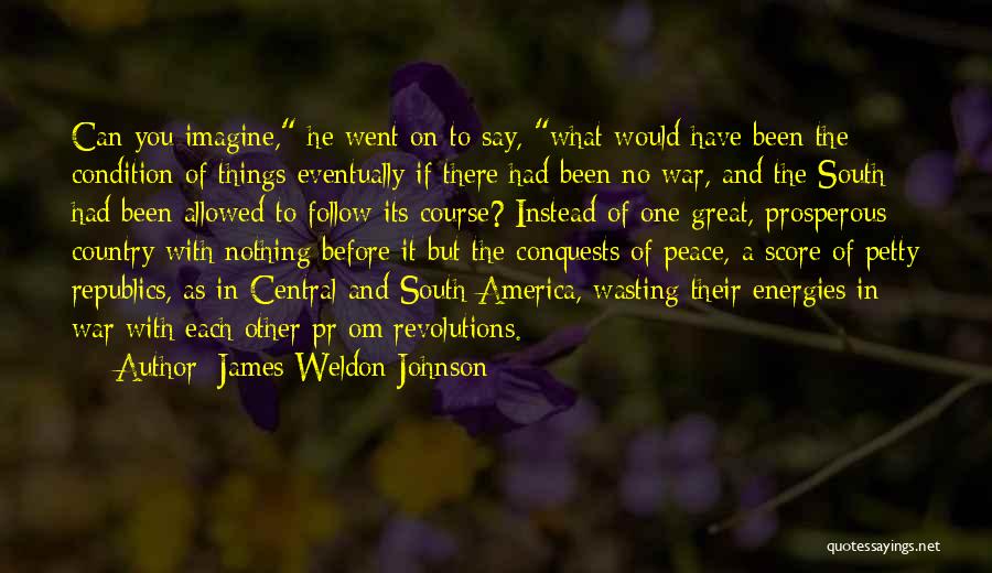 James Weldon Johnson Quotes: Can You Imagine, He Went On To Say, What Would Have Been The Condition Of Things Eventually If There Had