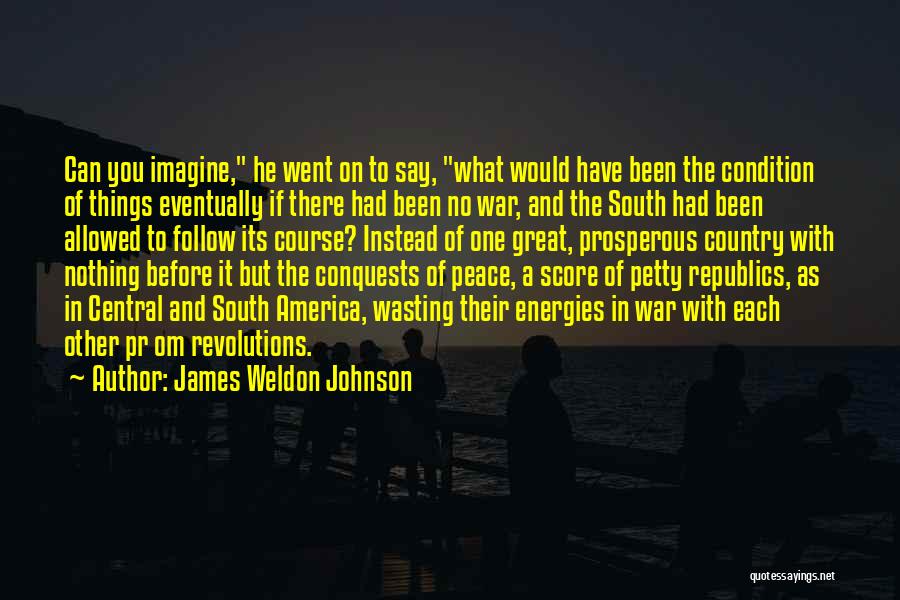 James Weldon Johnson Quotes: Can You Imagine, He Went On To Say, What Would Have Been The Condition Of Things Eventually If There Had