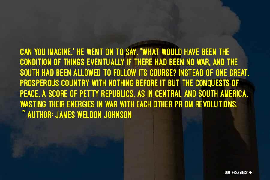 James Weldon Johnson Quotes: Can You Imagine, He Went On To Say, What Would Have Been The Condition Of Things Eventually If There Had