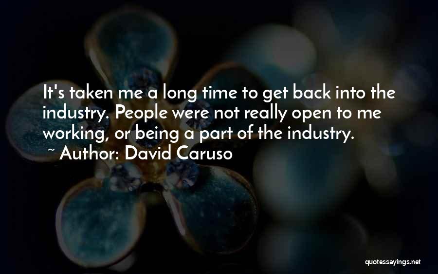 David Caruso Quotes: It's Taken Me A Long Time To Get Back Into The Industry. People Were Not Really Open To Me Working,