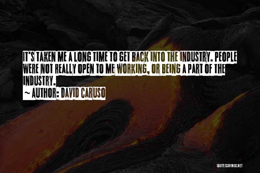 David Caruso Quotes: It's Taken Me A Long Time To Get Back Into The Industry. People Were Not Really Open To Me Working,