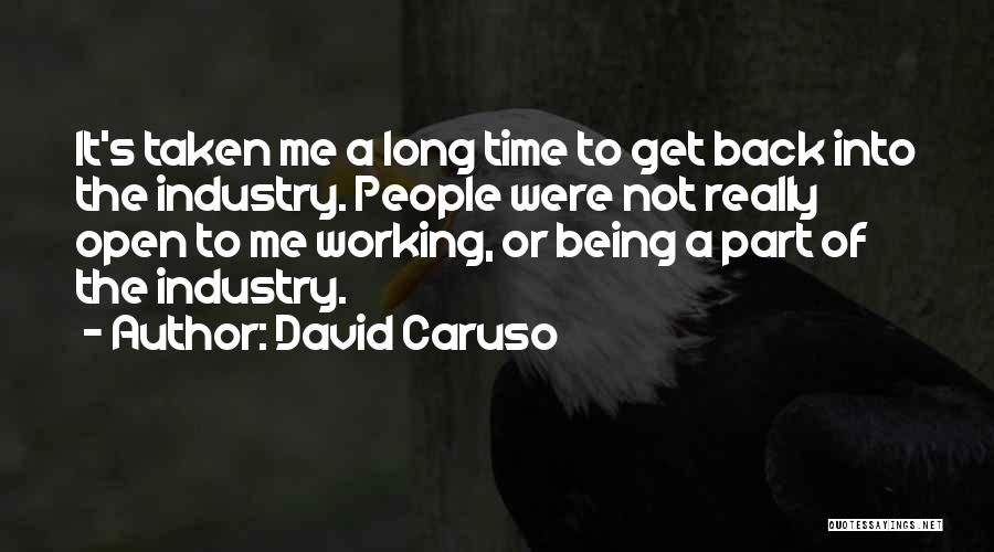 David Caruso Quotes: It's Taken Me A Long Time To Get Back Into The Industry. People Were Not Really Open To Me Working,