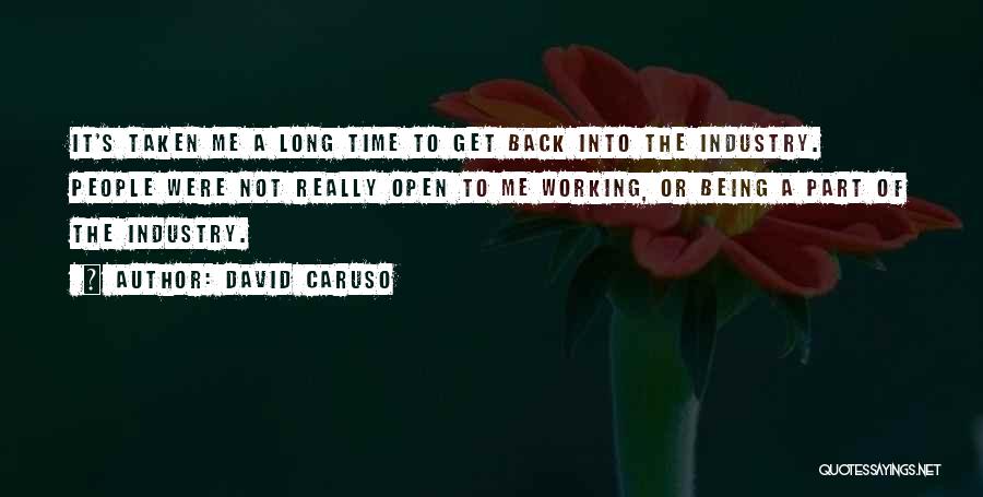 David Caruso Quotes: It's Taken Me A Long Time To Get Back Into The Industry. People Were Not Really Open To Me Working,