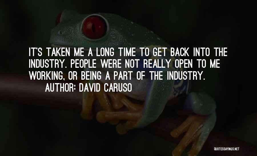 David Caruso Quotes: It's Taken Me A Long Time To Get Back Into The Industry. People Were Not Really Open To Me Working,