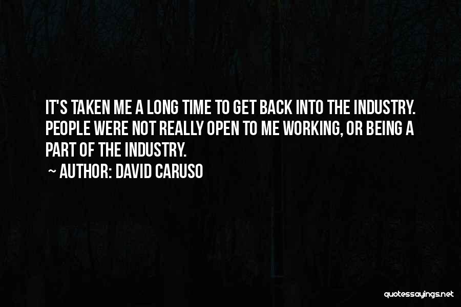 David Caruso Quotes: It's Taken Me A Long Time To Get Back Into The Industry. People Were Not Really Open To Me Working,