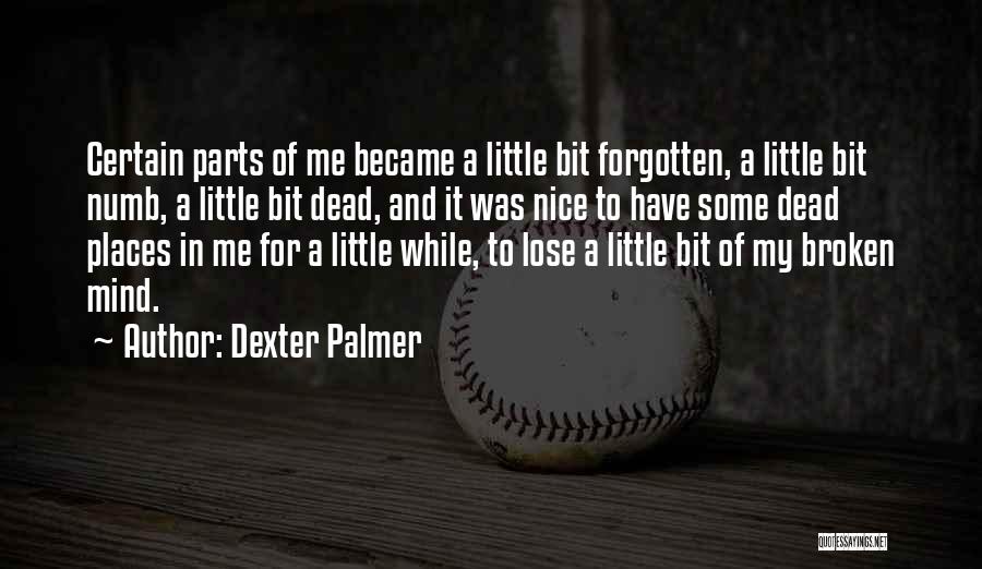 Dexter Palmer Quotes: Certain Parts Of Me Became A Little Bit Forgotten, A Little Bit Numb, A Little Bit Dead, And It Was