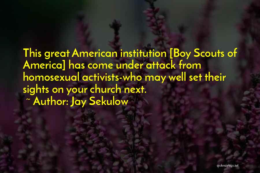 Jay Sekulow Quotes: This Great American Institution [boy Scouts Of America] Has Come Under Attack From Homosexual Activists-who May Well Set Their Sights