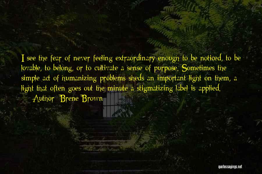 Brene Brown Quotes: I See The Fear Of Never Feeling Extraordinary Enough To Be Noticed, To Be Lovable, To Belong, Or To Cultivate