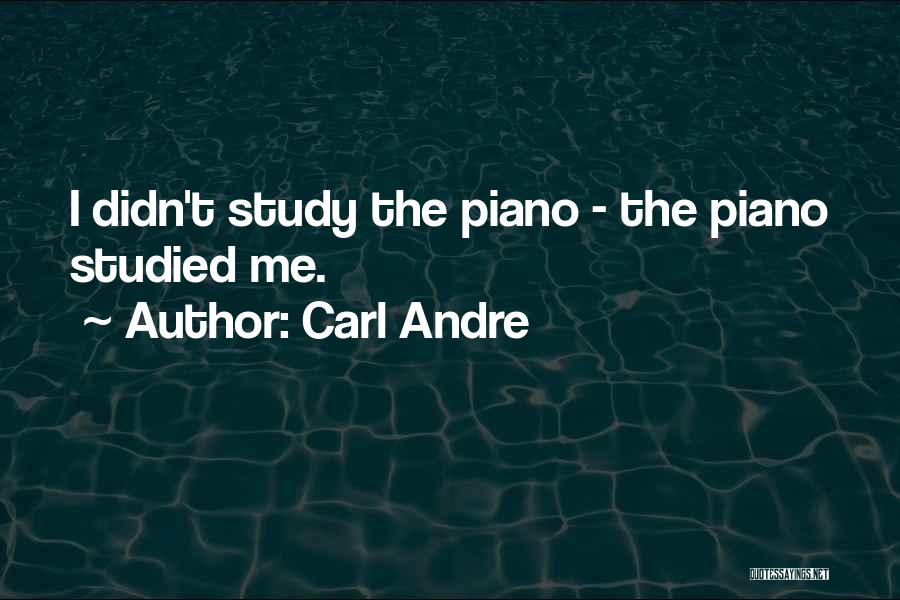 Carl Andre Quotes: I Didn't Study The Piano - The Piano Studied Me.