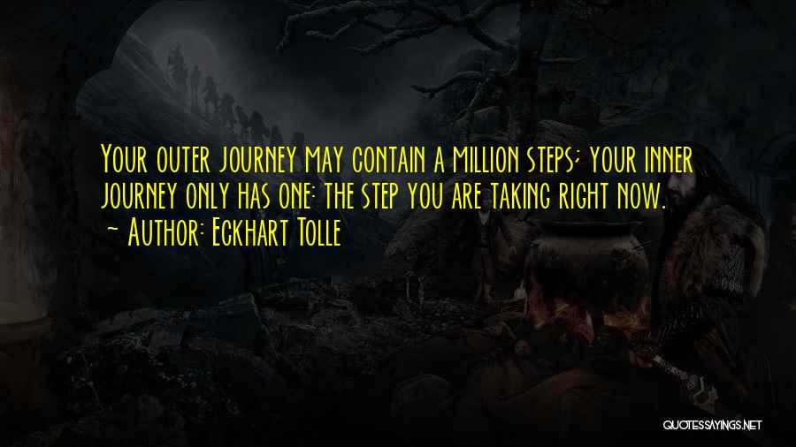 Eckhart Tolle Quotes: Your Outer Journey May Contain A Million Steps; Your Inner Journey Only Has One: The Step You Are Taking Right