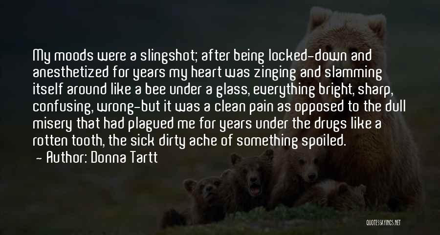 Donna Tartt Quotes: My Moods Were A Slingshot; After Being Locked-down And Anesthetized For Years My Heart Was Zinging And Slamming Itself Around