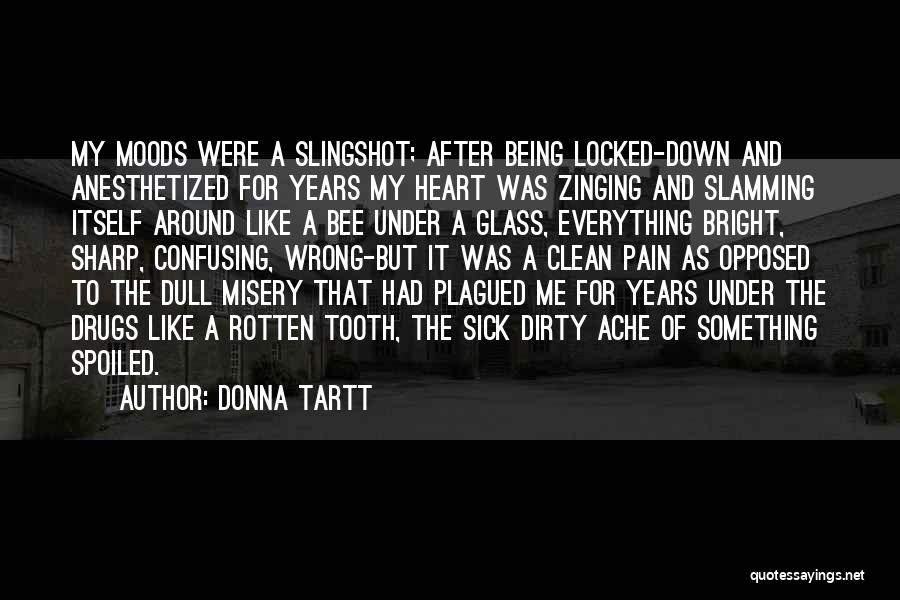 Donna Tartt Quotes: My Moods Were A Slingshot; After Being Locked-down And Anesthetized For Years My Heart Was Zinging And Slamming Itself Around