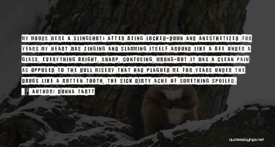 Donna Tartt Quotes: My Moods Were A Slingshot; After Being Locked-down And Anesthetized For Years My Heart Was Zinging And Slamming Itself Around