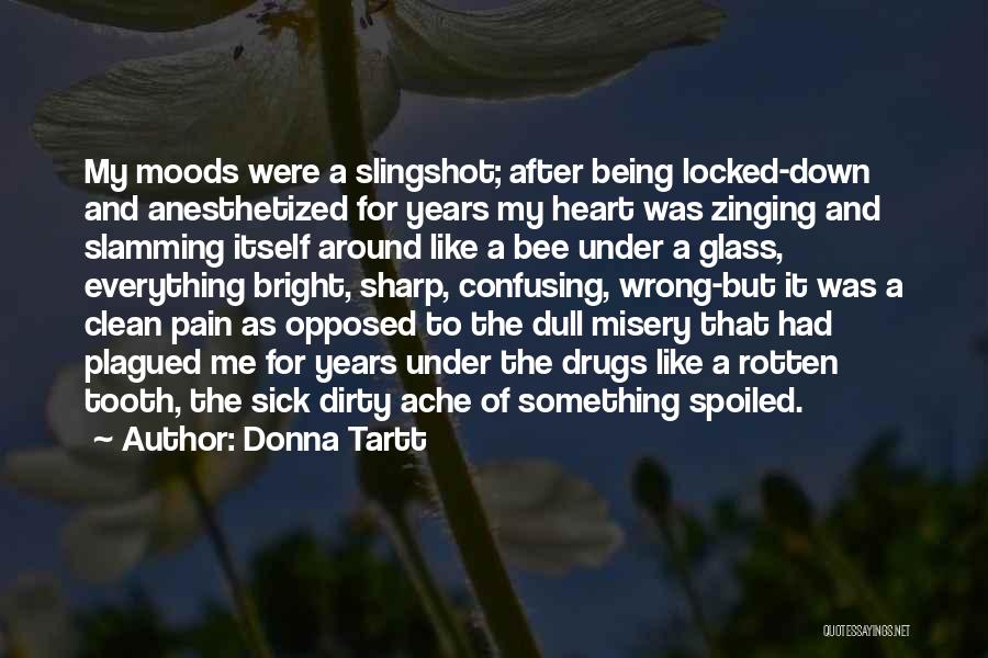 Donna Tartt Quotes: My Moods Were A Slingshot; After Being Locked-down And Anesthetized For Years My Heart Was Zinging And Slamming Itself Around