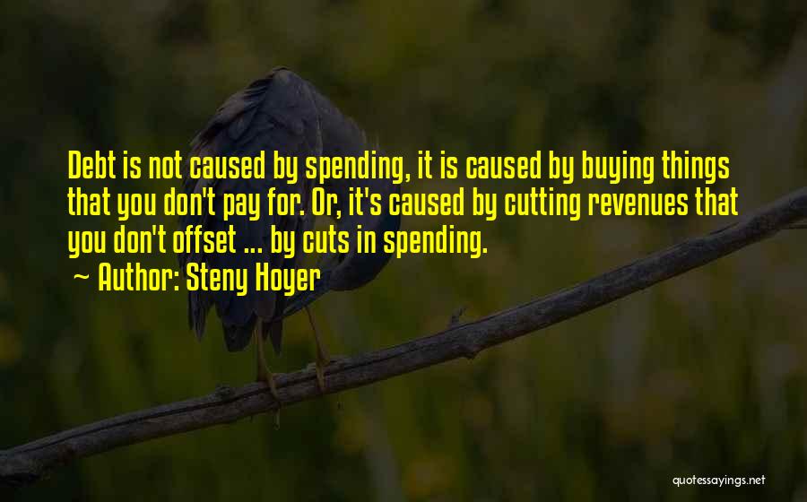 Steny Hoyer Quotes: Debt Is Not Caused By Spending, It Is Caused By Buying Things That You Don't Pay For. Or, It's Caused