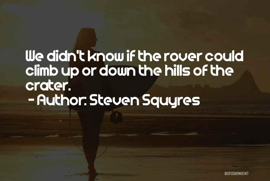 Steven Squyres Quotes: We Didn't Know If The Rover Could Climb Up Or Down The Hills Of The Crater.