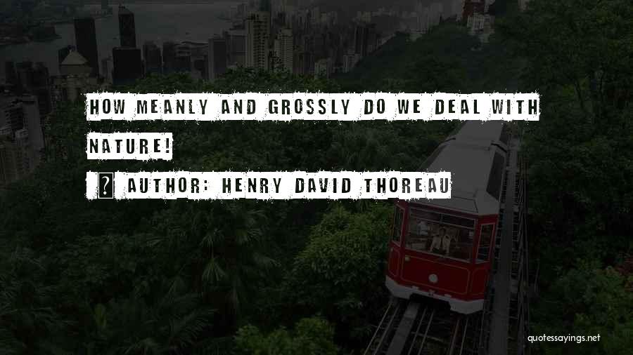 Henry David Thoreau Quotes: How Meanly And Grossly Do We Deal With Nature!