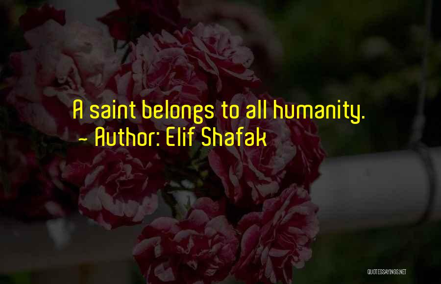 Elif Shafak Quotes: A Saint Belongs To All Humanity.
