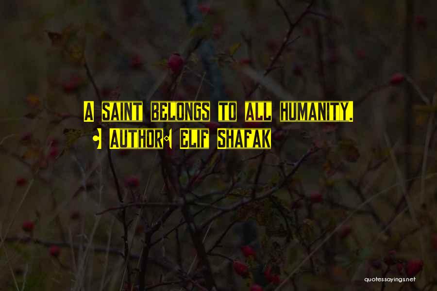 Elif Shafak Quotes: A Saint Belongs To All Humanity.