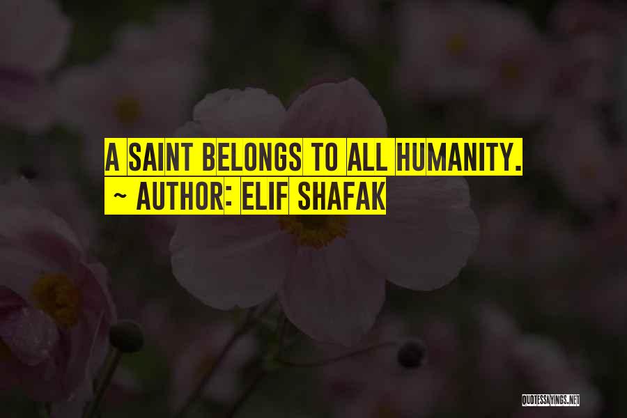 Elif Shafak Quotes: A Saint Belongs To All Humanity.