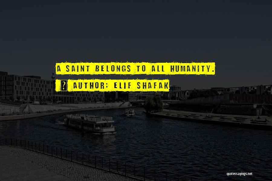 Elif Shafak Quotes: A Saint Belongs To All Humanity.