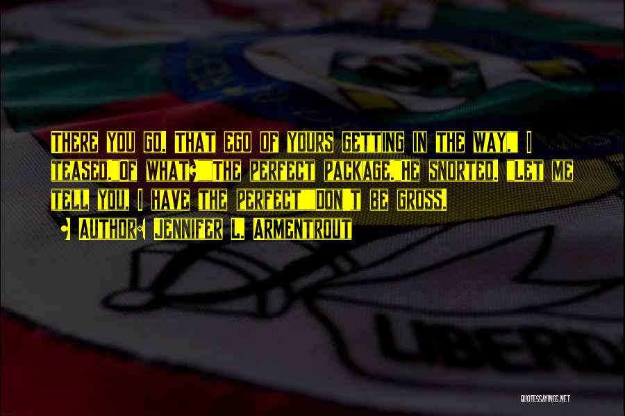 Jennifer L. Armentrout Quotes: There You Go. That Ego Of Yours Getting In The Way, I Teased.of What?the Perfect Package.he Snorted. Let Me Tell