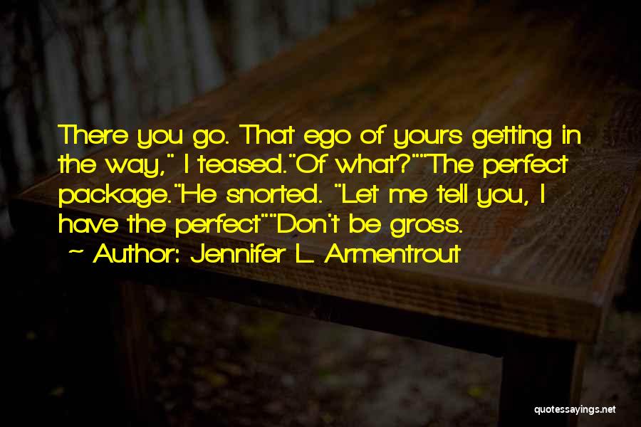 Jennifer L. Armentrout Quotes: There You Go. That Ego Of Yours Getting In The Way, I Teased.of What?the Perfect Package.he Snorted. Let Me Tell