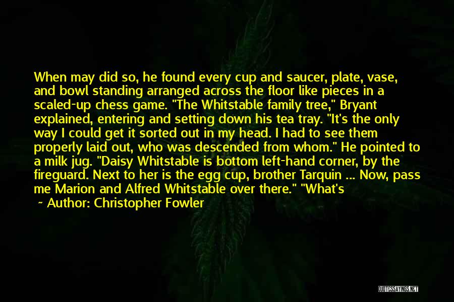 Christopher Fowler Quotes: When May Did So, He Found Every Cup And Saucer, Plate, Vase, And Bowl Standing Arranged Across The Floor Like