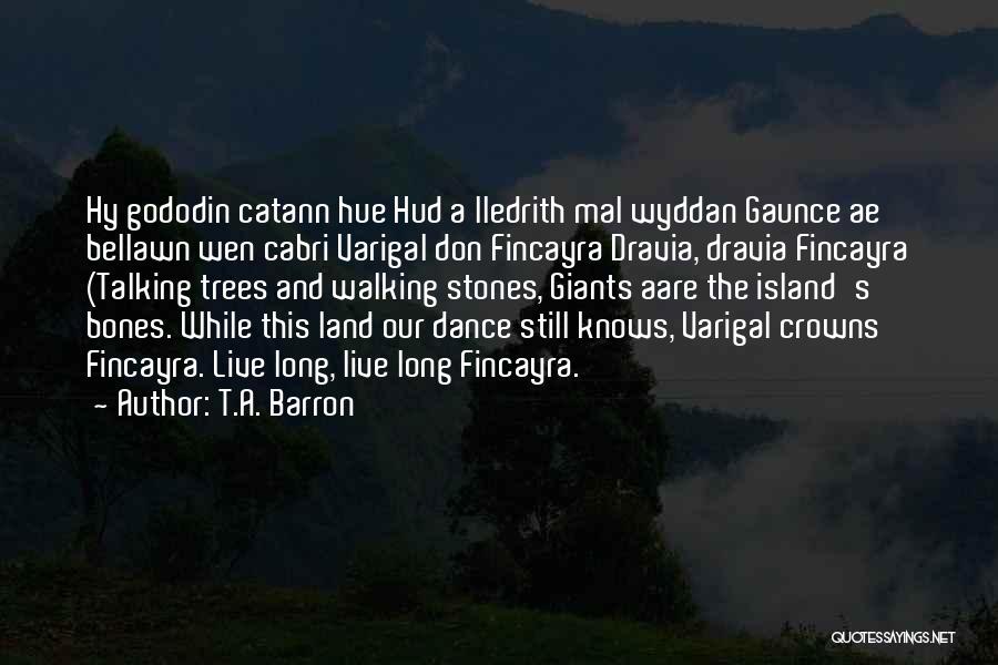 T.A. Barron Quotes: Hy Gododin Catann Hue Hud A Lledrith Mal Wyddan Gaunce Ae Bellawn Wen Cabri Varigal Don Fincayra Dravia, Dravia Fincayra