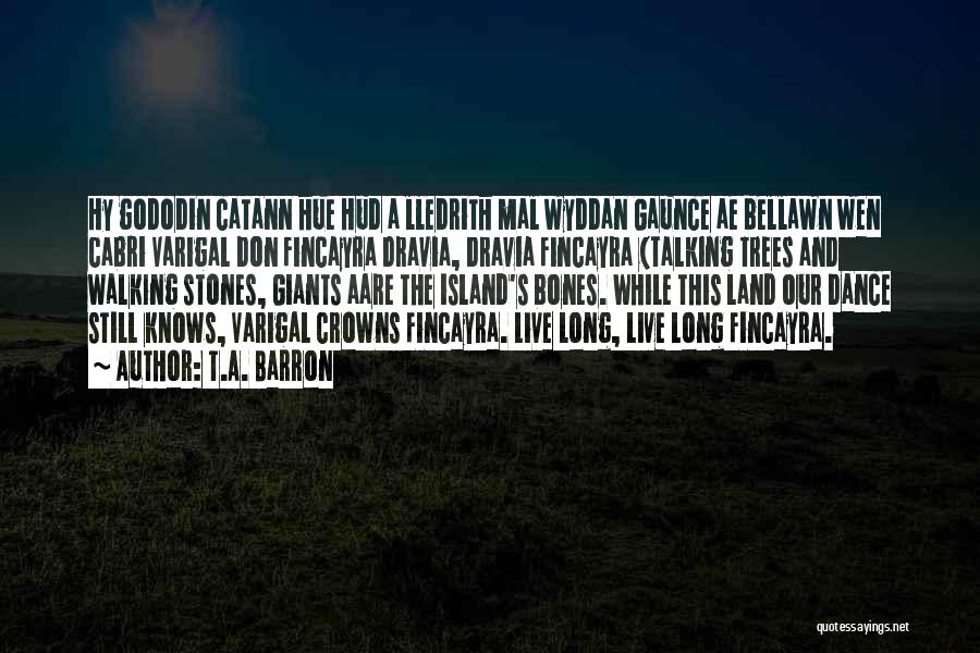 T.A. Barron Quotes: Hy Gododin Catann Hue Hud A Lledrith Mal Wyddan Gaunce Ae Bellawn Wen Cabri Varigal Don Fincayra Dravia, Dravia Fincayra