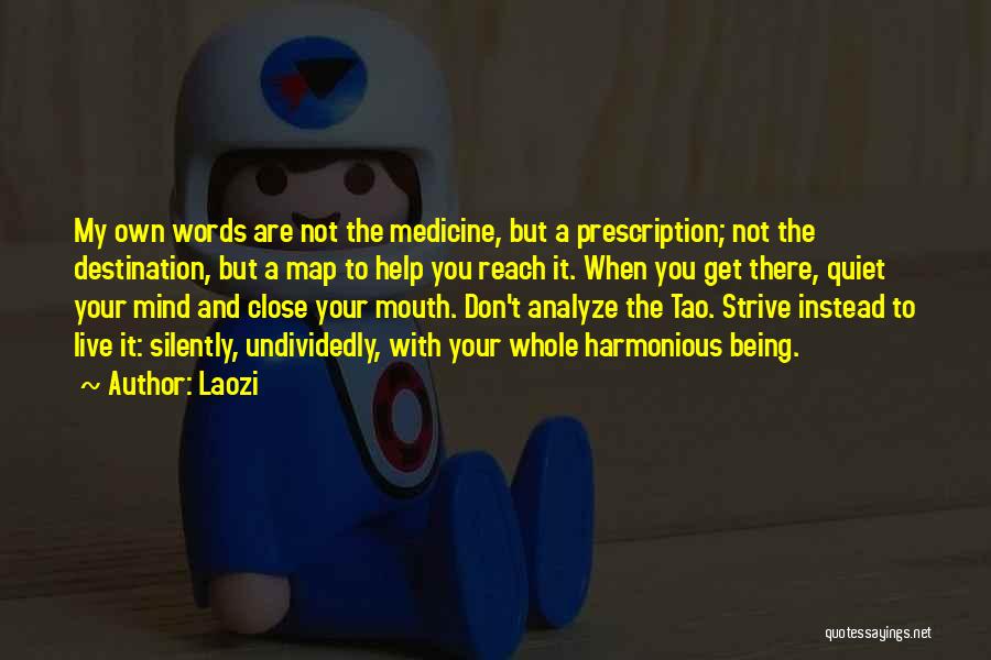 Laozi Quotes: My Own Words Are Not The Medicine, But A Prescription; Not The Destination, But A Map To Help You Reach