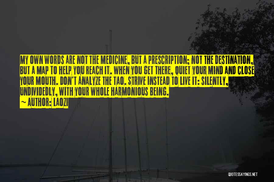 Laozi Quotes: My Own Words Are Not The Medicine, But A Prescription; Not The Destination, But A Map To Help You Reach