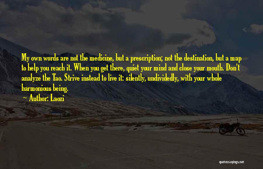 Laozi Quotes: My Own Words Are Not The Medicine, But A Prescription; Not The Destination, But A Map To Help You Reach