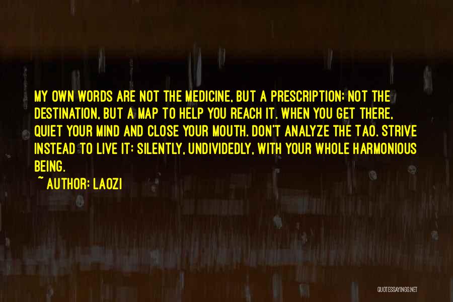 Laozi Quotes: My Own Words Are Not The Medicine, But A Prescription; Not The Destination, But A Map To Help You Reach
